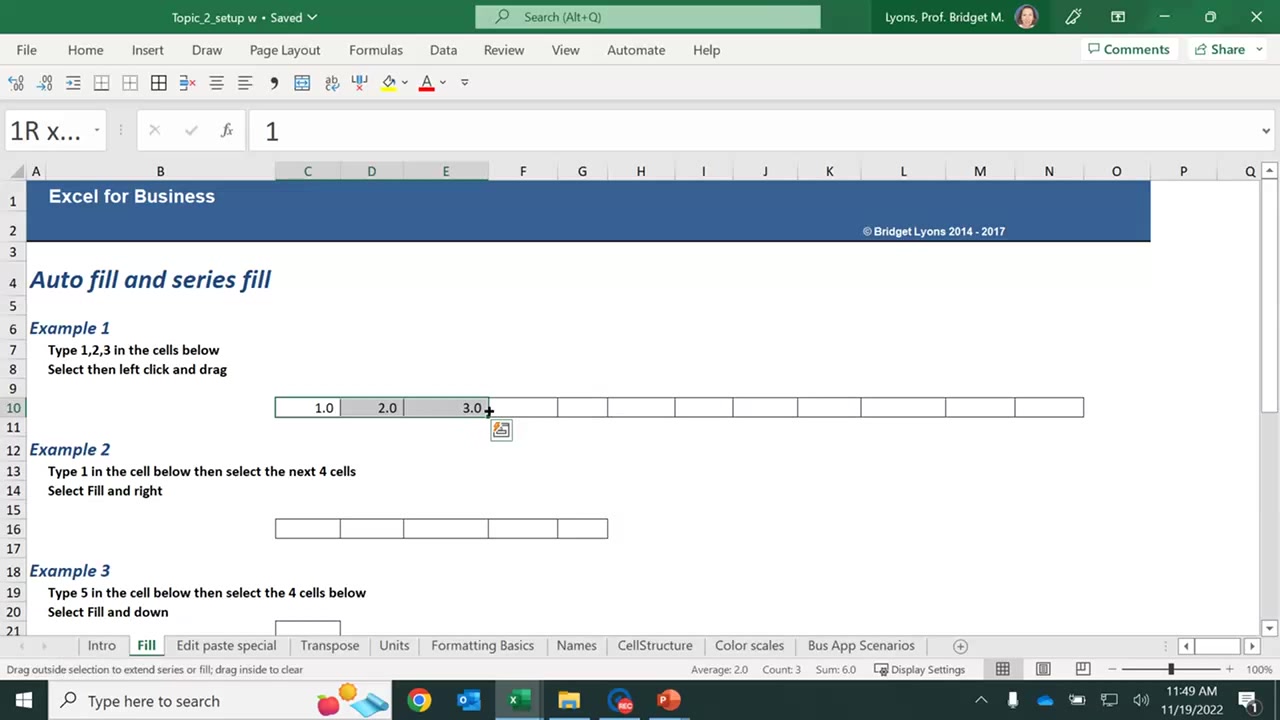 Excel Topic 2